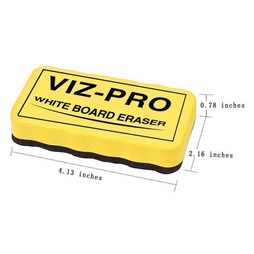 VIZ-PRO Magnetic Dry Erase Board, 36 X 24 Inches, Silver Aluminium Frame, with 3 Colored Erasers