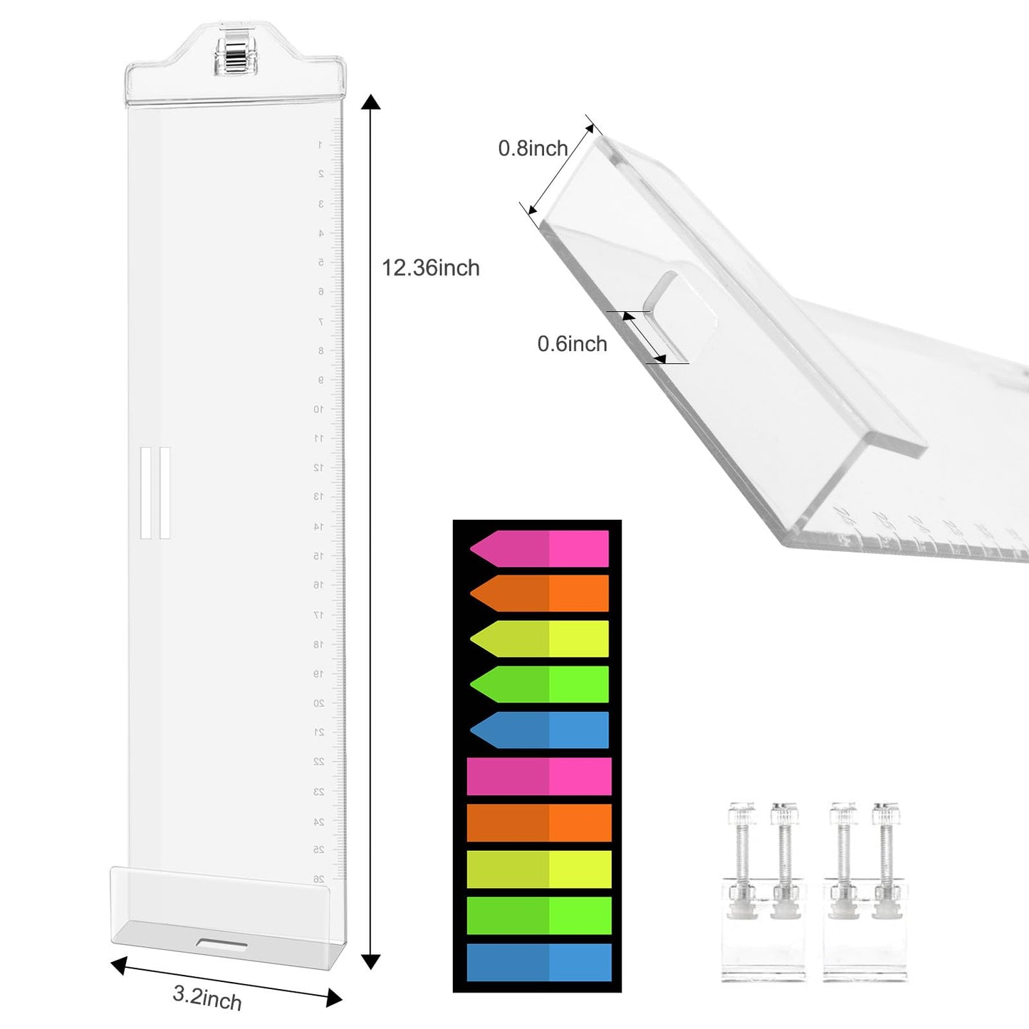2 Pcs Monitor Memo Boards for Computer,Office Desk Accessories, Multifunction Acrylic Screen Message Reminder Pad Side Panel Phone Holder Organizer for Office Desktop, with Sticky Note