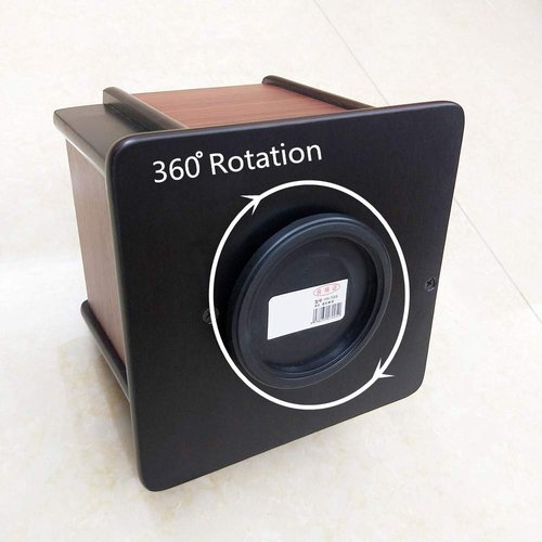 NA Rotatable remote control organizer wooden multi-purpose pen holder multi compartment storage and sorting box office and home desktop organizer HeBen7005