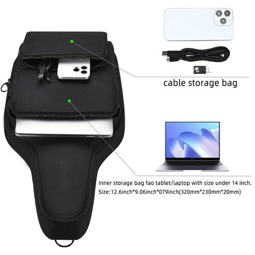 LEFOR·Z Carrying Case Compatible with PDP RIFFMASTER Wireless Guitar Controller,Travel Storage Backpack Bag Fits for PlayStation/XBOX Guitar Controller/Laptop/Cable with Shoulder Strap
