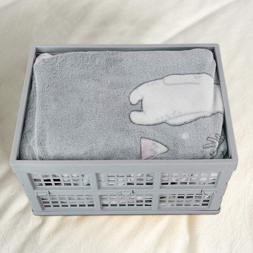 Hespapa 35 Quart Folding Crates, Plastic Collapsible Storage Container Milk Crate Baskets(Grey, 2 Pack)
