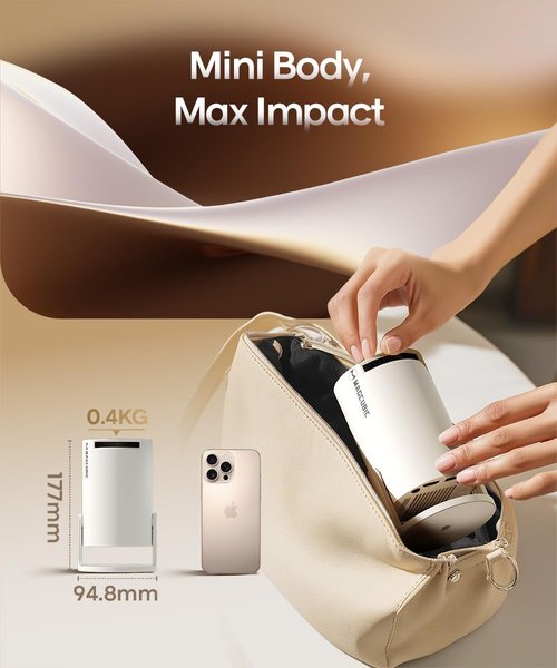 Magcubic 2025 Upgraded HY300PRO Mini Projector with WiFi and Bluetooth, Portable Projector 4K Support, Auto Keystone, 180 Degree Rotation, Smart Proyector for Home Outdoor Android 11