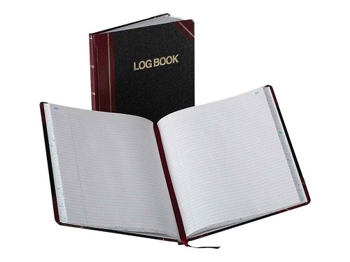 Boorum & Pease Log Book with Black/Red Covers, Record Rule, 10-3/8 x 8-1/8, 150 Pages (G21-150-R), White