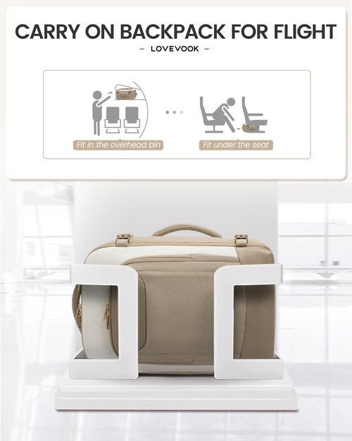 LOVEVOOK 40L Travel Backpack - Waterproof Carry-On Bag for 15.6" Laptop | Airline Approved with 2 Packing Cubes