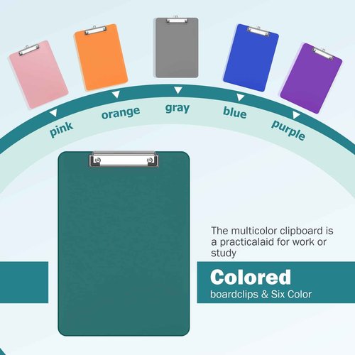 Macroclo Color Clipboards 30 Pack, A4 Plastic Clear Clip Board 8.5 x 11 for Classroom, Students, Kid, Woman, Size 9" x 12.5" with Low Profile Clip, Office & School Supply