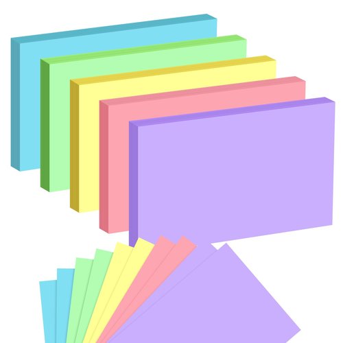 BIGNC 4 x 6 Index Cards Colored, 190 Pack Blank Index Cards, Note Cards, Flashcards, Study Cards, Flash Cards for Studying, Double Side Lined Colorful