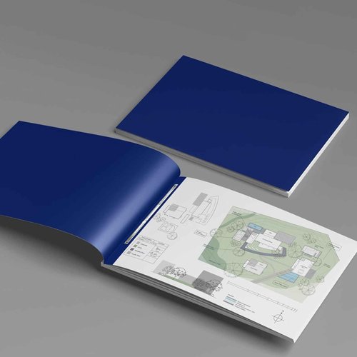 Performore - 10 Pack of 11 x17 Landscape Pressboard Presentation Binder Folders with 50 Sheet Protectors. Blue Fiberboard Report Covers with 3" Capacity Metal Prong Paper Fastener to Bind Reports