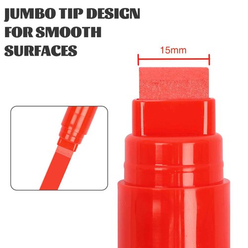 Fubullish 15mm Jumbo Paint Markers 12 Colors Acrylic Paint Pens for Wood Canvas Stone Rock Painting Mug Ceramic Glass Metal Surfaces DIY Crafts Making Art Supplies