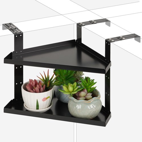 Olpchee Office Cubicle Shelf Cubicle Storage Organizer Cubicle Accessories Height Adjustable Cubicle Corner Shelf with Adjustable Hooks