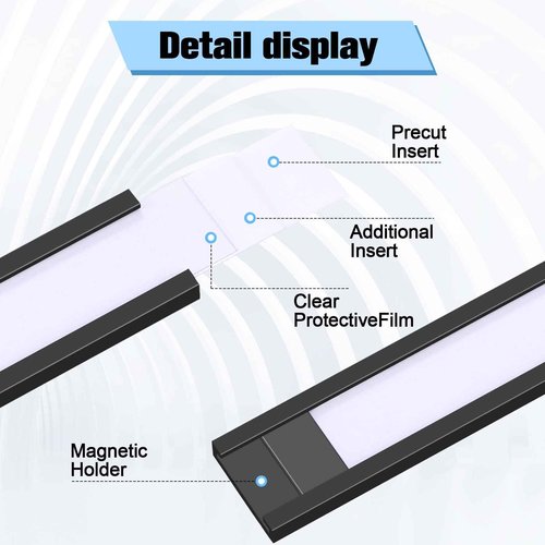 500 Pieces Magnetic Data Card Holders Channel Magnetic Label Holders Labels Racks with Magnets with 500 Protective Films and 1000 Replacement Strips for Metal Racks Shelf Bin (1 x 3 Inch)