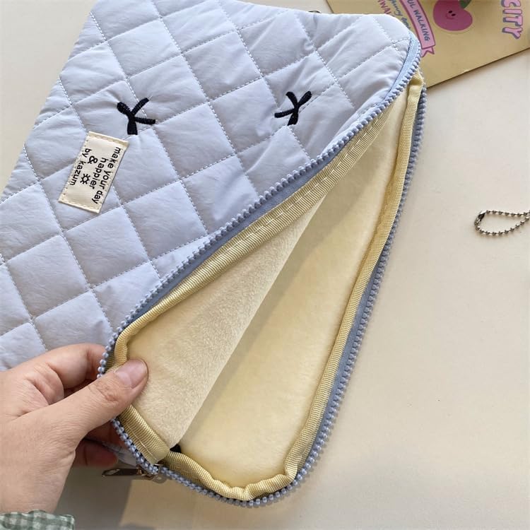 Skiennix Cute Bow Laptop Sleeve - Kawaii 11-Inch Carrying Case in Blue for Computer Protection