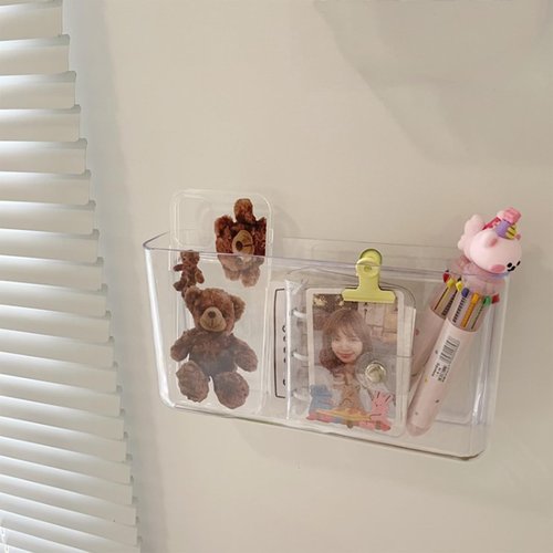 Voittozege 3 Pack Plastic Wall Folders, Acrylic Single Pocket Wall Mount File Holder Clear Hanging Wall File Organizer Plastic Single Pocket Hanging for Office Home Bathroom, 8.6x4.7x2.1 Inch