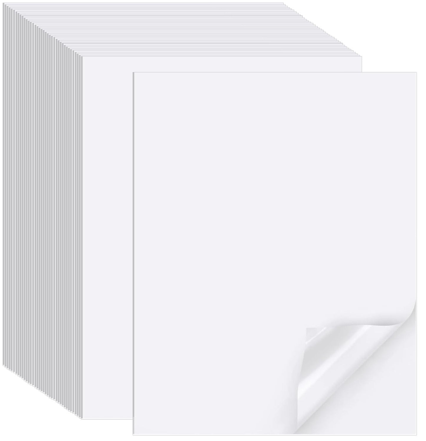 Printable Sticker Paper for Inkjet Printer, 300 Sheets 8.5" x11'' Matte Sticker Printer Paper Full Sheet Labels for Laser/Inkjet Printers, Letter Size