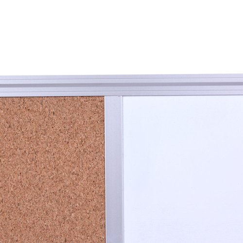 DexBoard 48 x 36 Inch Magnetic Dry Erase Cork Bulletin Combo Board, Wall Mounted Whiteboard & Corkboard Combination Board with Aluminum Frame