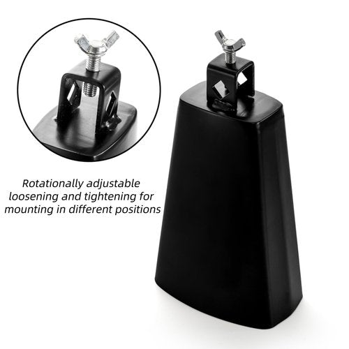 Acshio 2 Pack Metal Steel Cow Bells, 7 Inch Cowbell Noise Makers with Handle Stick, Hand Percussion Music Cowbell for Drumset Cheering Wedding Football Sport Games