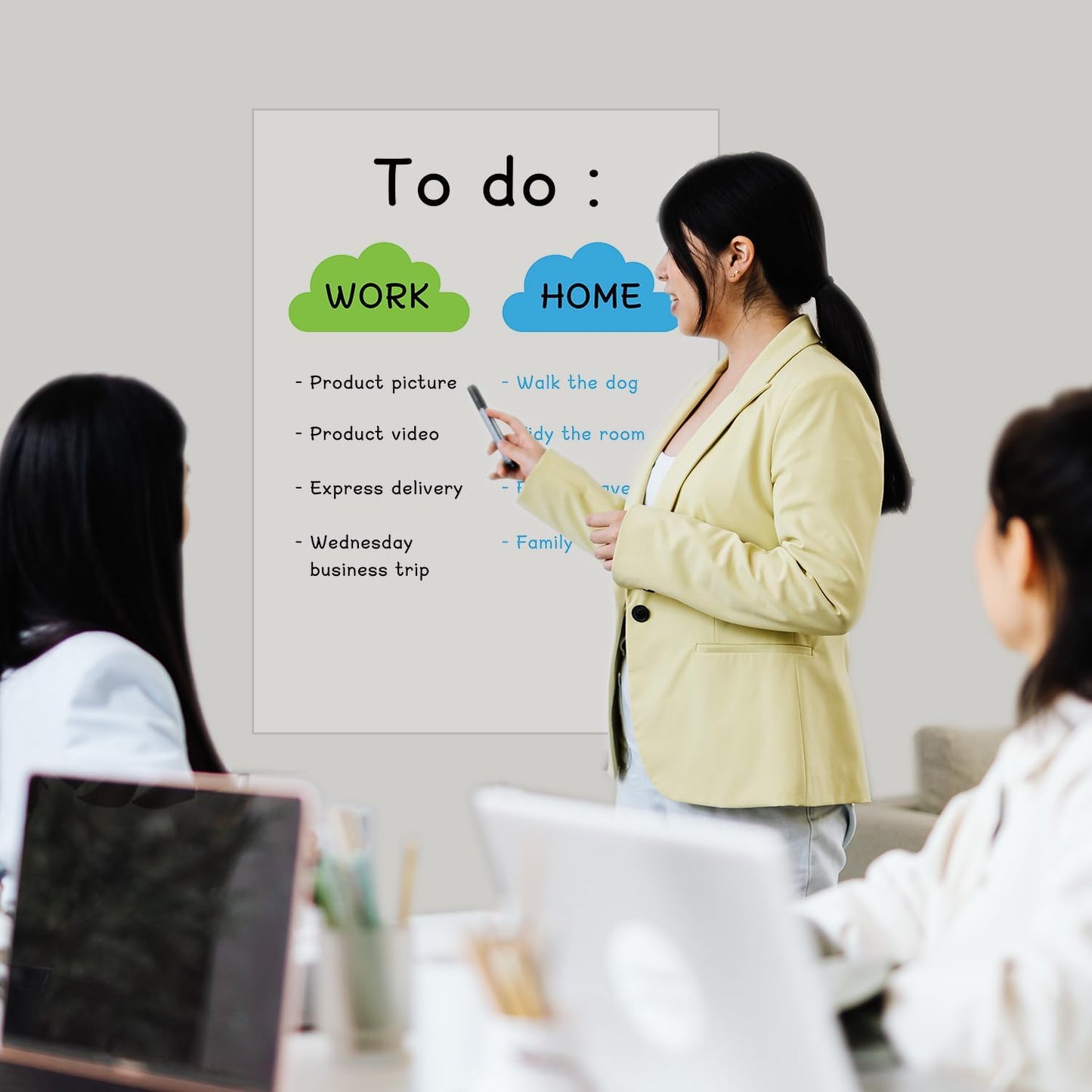 Skiennix Static Dry Erase Sheets - 15 Pack Transparent Whiteboard Wallpaper | 31.5 x 24 Inch