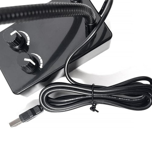 FUZIDDN Spotlight Microscope Light Source, USB Desk Mini LED Dual Gooseneck Lights Illuminator for Stereo Microscope Camera Industrial Video Zoom C Mount Lens for Repair Soldering PCB Lab