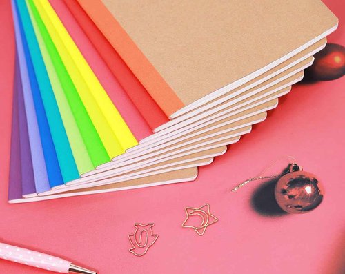 48 Pack Kraft Notebooks, Journals in Bulk for Writing, Blank Paper Sketchbooks, 60 Pages Notebook, 8.3x5.5 Inch, A5 Size, Travel Journal Set, for Gifts, Students and Office Supplies