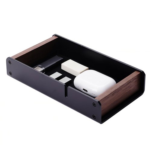 NIRVASH Desk Tray Organizer Drawer for Home Office, Walnut Desk Organizer Tray for Keys, Watch, Airpods, Earbuds and Accessories
