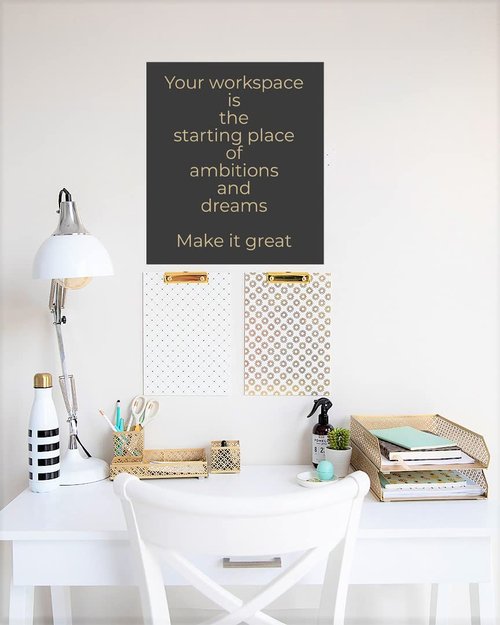 BLU MONACO Gold Desk Organizer Set for Women – 6-Piece Interlocking Office Supplies Set, Pen Cup, 3 Accessory Trays & 2 Letter Trays, Gold Paper Tray Holder