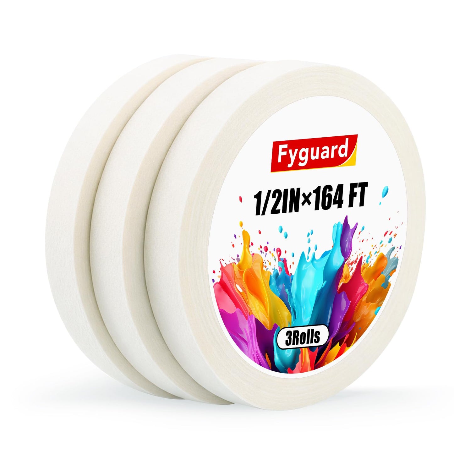 Fyguard 3 Rolls Artist Tape 0.5IN × 492 FT Total Watercolor Tape, Acid Free Artist Tape for Watercolor Paper Painting Masking Framing