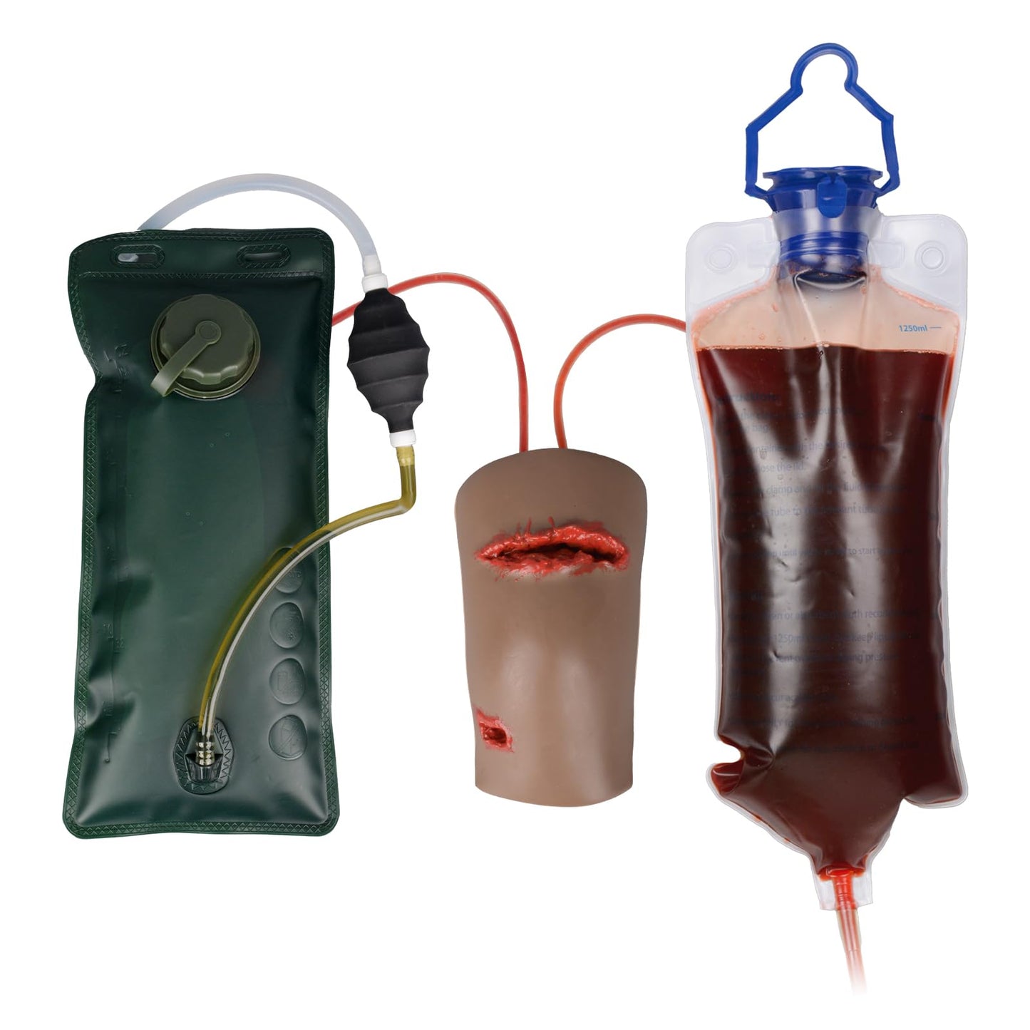 Simedutech Knee Trauma Simulation Training Kit,Bullet & Laceration Wound Packing Trainer, Stop the Bleeding Training Kit for Wound Management Education - Dark Skin