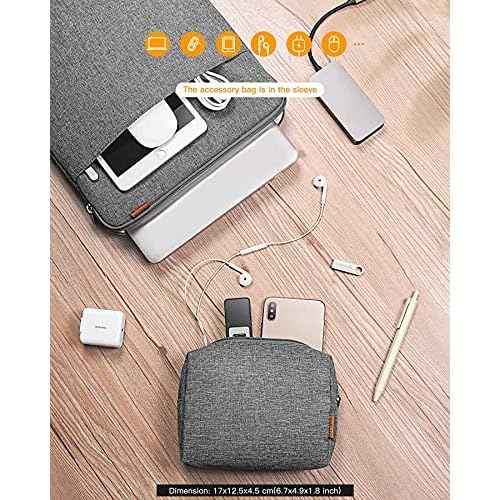 Inateck 360¡Æ Protective Laptop Bag with Accessory Bag, Compatible with 16-inch MacBook Pro/Max M4 M3 M2 M1 2019-2024, Gray