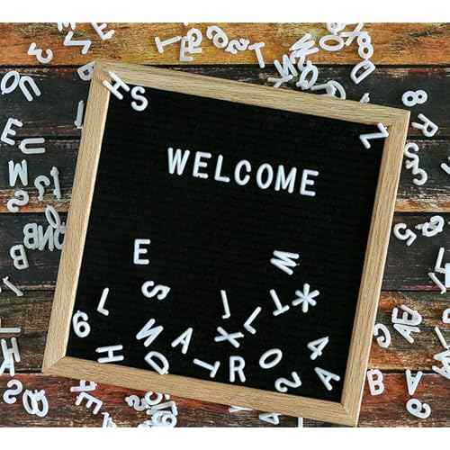 10 x 10 inch Felt Board Felt Letter Board Sign, Message Board Word Board Letter Boards Sign Bulletin Board Letters, Pregnancy Announcements Baby Announcement Sign (Black)