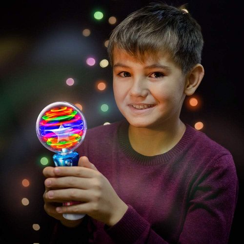 ArtCreativity Light-Up Toy Wand - LED Spinning Magic Ball, Sensory Spinner for Kids, Perfect Party Favor & Classroom Prize