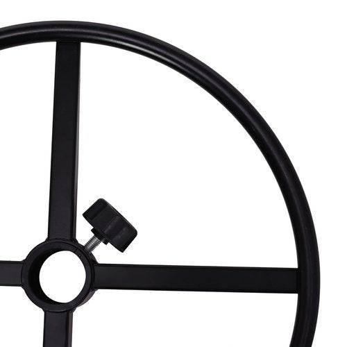 Frassie 17.7 inch Metal Chrome Office Stool Foot Rest Ring, Black Studio Drafting Chair Footrest Ring (Black)