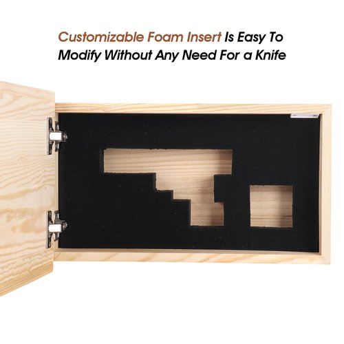 Hidden Gun Storage American Flag - Concealment Gun Safes for Valuables, Guns, Jewelry, Cash/Solid Wood Construction（Lockable）