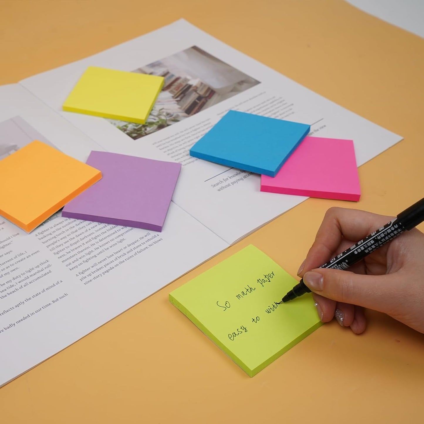 Skiennix Sticky Notes - Bright Color Self-Stick Pads | 3x3 Inches, Perfect for Home & Office