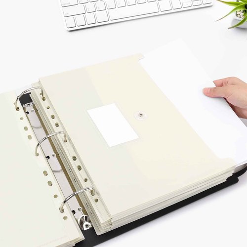 Uquelic Large Folio Document Organizer, Important Document Organizer with 8 Expandable A4 Size & 4 A5 Size Plastic Document Envelopes for Important Paper Files,Photos, Letters, Labels Included (Black)