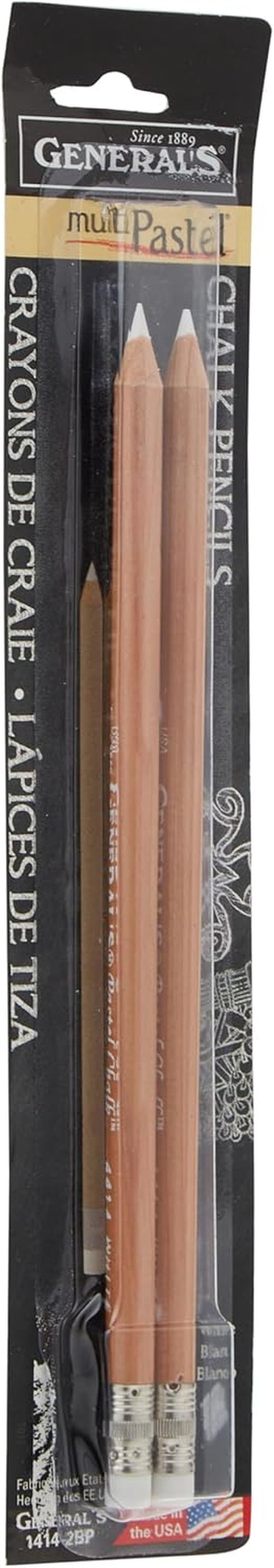 General Pencil Multi-Pastel Chalk Pencils - 2 Piece Set for Vibrant Art Creations