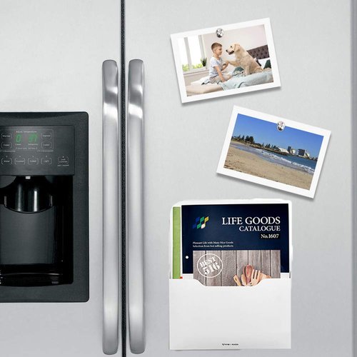 2 Pack Magnetic File Holder - Paper Holder, Pocket Organizer,Hanging Wall File Organizer Office Supplies Storage, Magazine Mail Organizer Case for Notebooks,Planners,Letter (2 Pack)