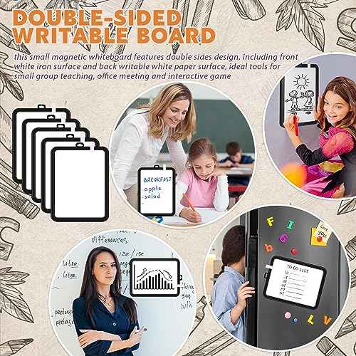 Outus 10 Pcs Dry Erase Mini White Boards Bulk 8.5 x 11'' Small Magnetic Whiteboard Double Sided Colored Writing Boards for Kids Students Locker Fridge(Black)