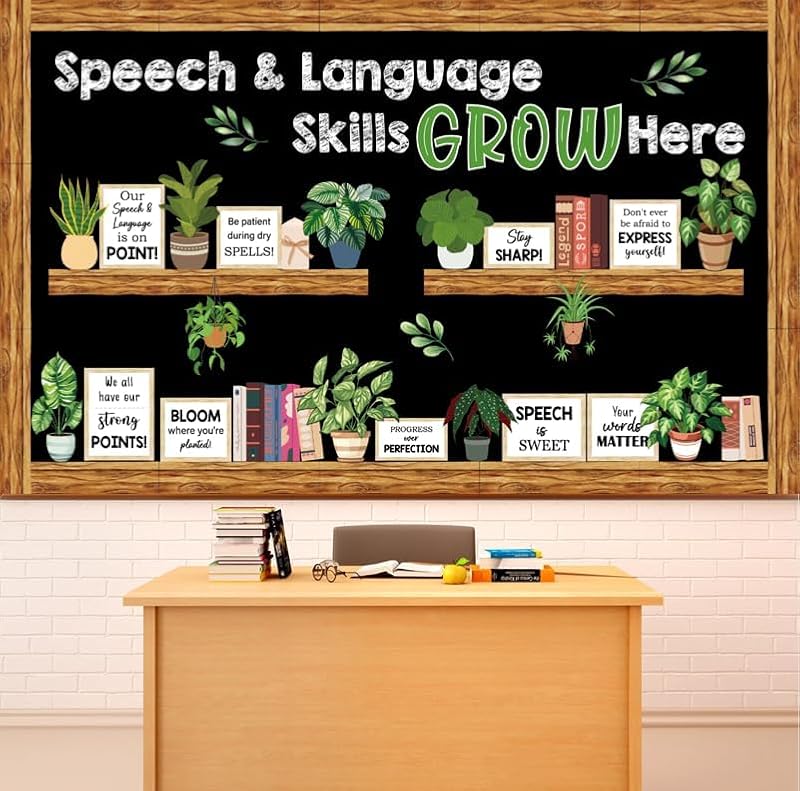 Greenery Speech Therapy Bulletin Board Set Plant Classroom Decorations Grow Here