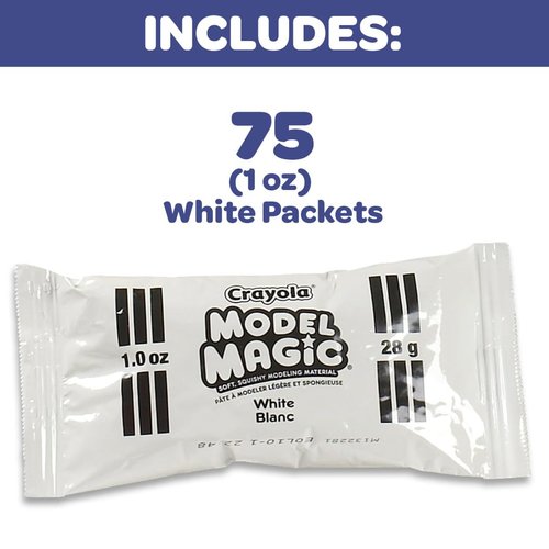 Crayola Model Magic - White (75ct), 1oz Modeling Clay Alternative, Molding Air Dry Clay for Kids, Bulk Art Supplies, Must Have Teacher Classroom Essentials