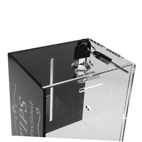 IMIKEYA Acrylic Lockable Tip Box Secure Donation Storage Container for Money Raffles and Suggestions Stylish Transparent Design Acrylic Spacious Interior for Versatile Use