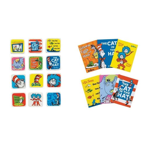Raymond Geddes Dr. Seuss Character Erasers for Kids (Pack of 60) & Dr Seuss Mini Memo Pad (Pack of 48)