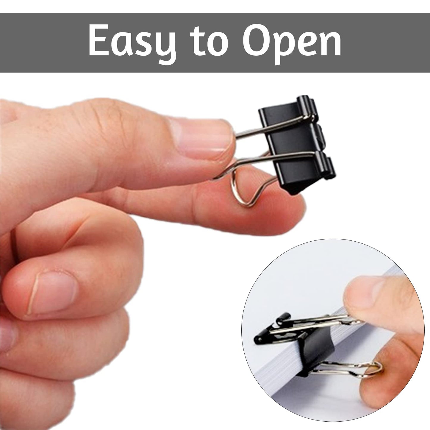 120 Pack Black Binder Clips 0.75 Inch, Small Paper Clamps, Black Paper Binder Clips, Office Clips, Mini Binder Clips, Small Clips for Office Supplies Home School and Business