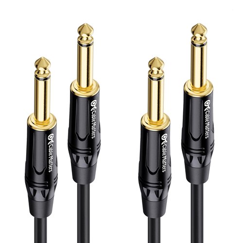 Cable Matters 2-Pack 1/4 Inch TS to TS Electric Guitar Cable - 6ft, Guitar Amp Cord, Instrument Cable for ElectricGuitar, Mandolin, Bass AMP, Keyboard, Mixer, Equalizer