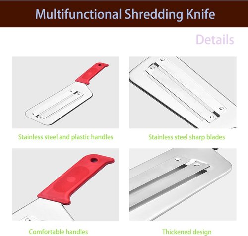 Stainless Steel Shredder Knife,2025 Upgraded Stainless Steel Cabbage shredder,Dual Blade Julienne Cutter For Slicing,Grating & Shredding,Multifunctional shredder Knife For Vegetables (2PCSA)