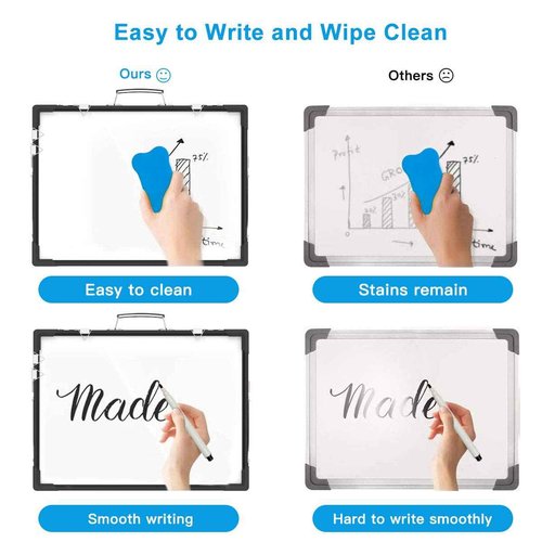 Whiteboard Dry Erase Boards, Portable White Board Double Sided Magnetic Board Stand,Foldable Hanging Wall Desktop Boards Easel for Kids Students Teacher for School Home Kitchen Office 24x18 Inch