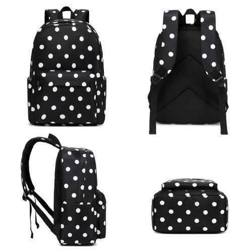 Esfoxes Polka Dots Girls Backpack for Elementary Middle School, Kids Teens School Bag Women College Bookbag Laptop Backpacks