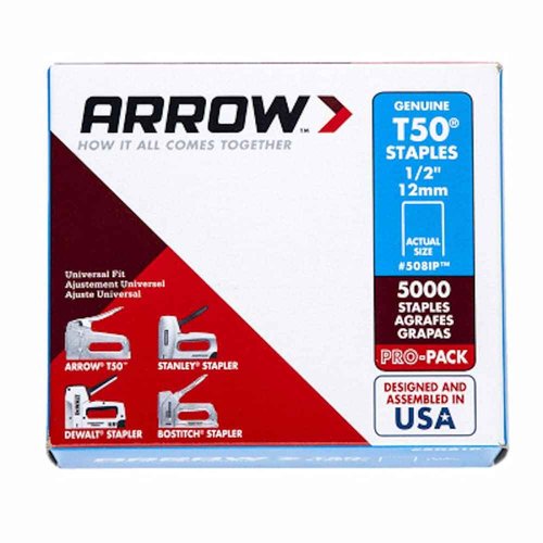2 Pack of 5000, Color Grey, Model 508IP Genuine T50 1/2-Inch Staples, Part Number ARRT5012IP Manufacturer Arrow