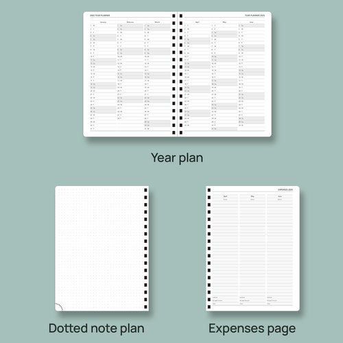 POPRUN Planner 2025-2026 (Medium - 6.5'' x 8.5'') Academic Weekly Calendar (July 2025 - June 2026) with Hourly Time Slots, Monthly Tabs, 100GSM Thick Papers, Spiral Leather Cover - Brown