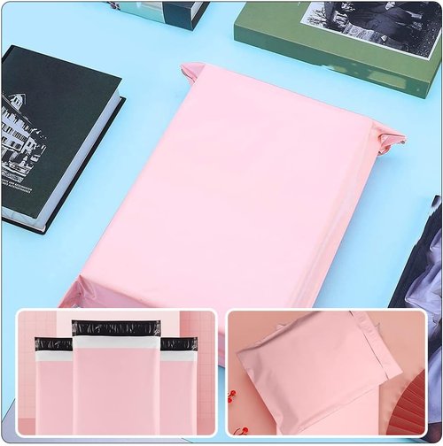 Skiennix 50Pcs Thickened Pink Mailer Bags - Eco-Friendly Shipping & Packaging Solution