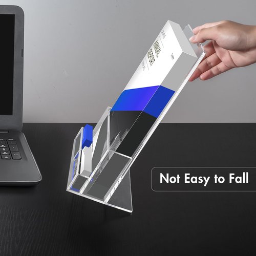 BEYGORM Acrylic Flyer Holder with Business Card Holder for 400 Flyers, 2 Pack Clear Stands for Display, Brochure Holder for Trade Show, Pamphlet, Magazine, Literature, Booklets