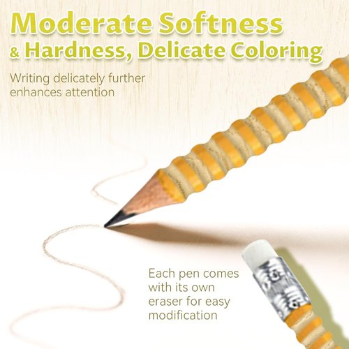 ADHD Pencil - Threaded Fidget Pencil for ADHD & Anxiety, Silent Sensory Tool Stress Relief Rotating Pen Perfect for School Office Home (10Pcs)